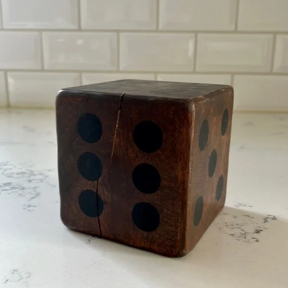 Crate&barrel Rustic Oversized Wooden Dice - Picture 9 of 16